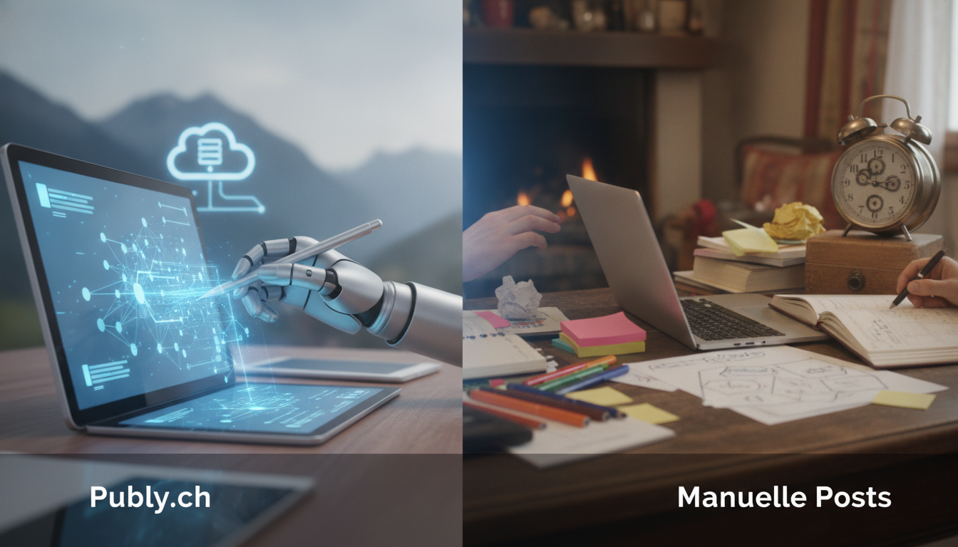 Publy.ch vs. Manuelle Posts: Vorteile der Automatisierung